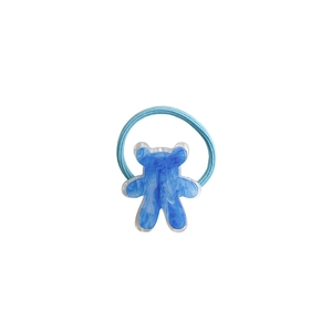 Élastique à cheveux avec ours en acrylique bleu marbré pour filles et enfants