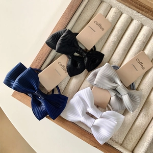 Korean Style Sweet Grosgrain Ribbon Bow Hair Ties For Kids Girls Baby Elastic Hair Bands Decorative Accessories