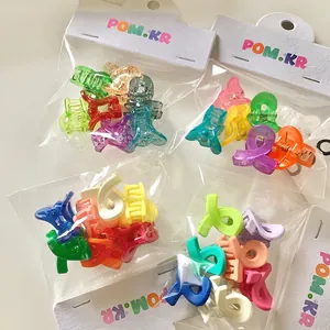 Colorful Mini Acrylic Hair Claws Candy Color Small Geometric Hair Clips Cute Hair Accessories For Girls Daily Hair Styling