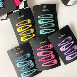 Lot de barrettes BB imprimé léopard minimalistes aux couleurs vives et finition lisse