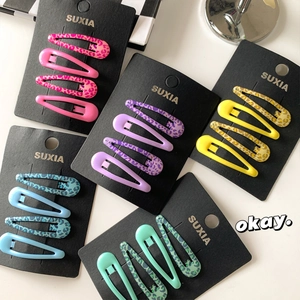 Lot de Barrettes Cheveux BB Goutte d'Eau Imprimé Léopard pour Femmes Filles Pinces Latérales en Métal Coloré Accessoires