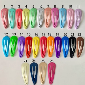 Kids Cute Painted Metal Waterdrop Hair Clips For Girls Colorful Snap Hairpins Mini BB Clips Hair Accessories