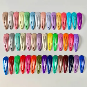 Solid Color Snap Hair Clips Basic Metal Waterdrop BB Clips Matte Lacquer Finish Hairpins Hair Accessories For Women Girls Gift