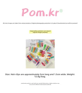 Polka dot star hair clips set showing 5cm length and handcrafted detail for girls