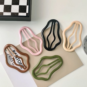 Minimalist Cloud Wavy Hollow Metal Hair Clip For Women Geometric Painted Bangs Side BB Clip Candy Color Hair Accessories