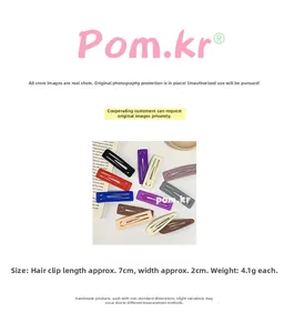 Detailed view of 7cm matte Morandi colored hair clips with a soft frosted texture finish
