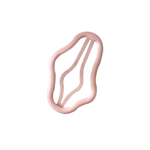 Glossy pink cloud-shaped wavy metal hair clip with a minimalist hollow design for women