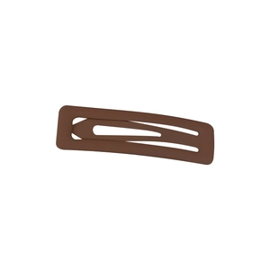 Matte dark brown rectangular hollow BB hair clip with a minimalist frosted finish