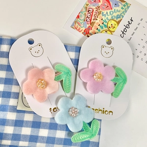 Sweet Korean Style Mesh Flower Hair Clips For Girls Handmade Artificial Pearl Floral Hairpins Princess Hair Accessories
