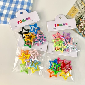 Colorful pentagram star hair clips set in bright vibrant colors for cute styling