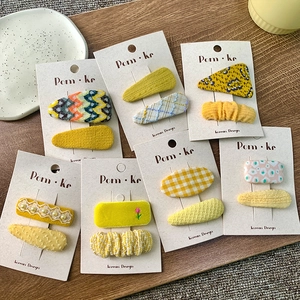 Lot de barrettes à fleurs pour filles avec motifs tricotés et dentelle de perles sur bois