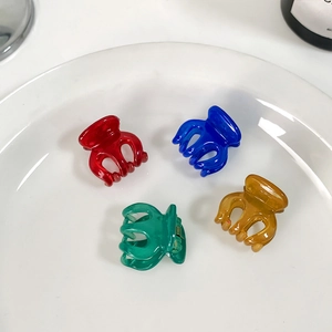 Mini Translucent Candy Color Hair Claw Clips Small Resin Geometric Hairpins For Women Kids Hair Styling Accessories