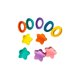 Set of 10 matte star and oval hair claws for girls in colorful macaron candy shades