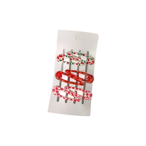 Set di 6 graziose forcine per capelli in metallo con motivi floreali e frutta per bimbe