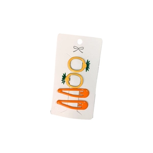 Colorful fruit carrot hair clips set with orange snap barrettes for girls and kids