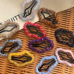 Cute knitted wool cloud hair clips for women in 9 different colorful mixed styles