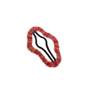 Hand-knitted cloud wool BB hair clip with vintage autumn knit texture in warm tones