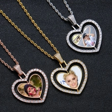 Personalisierte Herzanhänger in Gold, Silber und Roségold mit Zirkonia-Besatz
