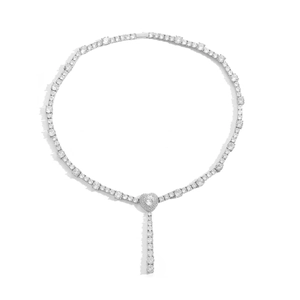 Hip Hop Iced Out Zirconia Heart Pendant Necklace Copper Gold Silver Plated Tennis Chain Tassel Charm For Men Women Jewelry