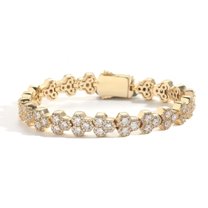 Hip Hop Geometric Heart Tennis Bracelet Copper Cubic Zirconia Iced Out Link Chain For Men Women Punk Jewelry
