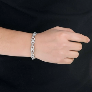 Bracelet hip-hop avec liens infini sertis de cristaux brillants pour hommes et femmes