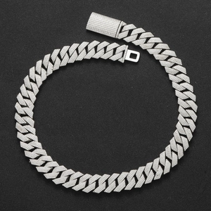 Iced Out Hip Hop 18mm Τέσσερις Σειρές Ζιρκόνια Ρόμβος Αλυσίδα Cuban Link Κολιέ Βραχιόλι Χαλκός Επιχρυσωμένος Κοσμήματα