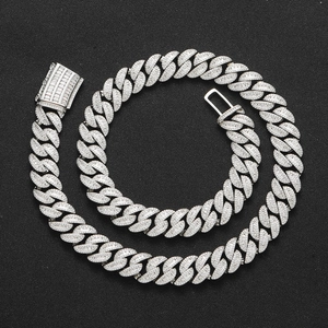 Hip Hop Miami Cuban Link Necklace Copper Zirconia Pave Iced Out Gold Silver Plated Chain For Men Women Streetwear Jewelry