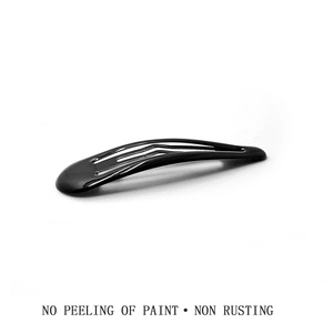 Minimalist black glossy teardrop metal hair clip with rust-proof and non-peeling coating