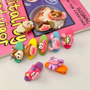 Set of colorful cartoon sausage mouth clips with vibrant hair accessories for girls