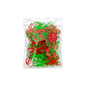 Colorful high elasticity hair bands set in Merry Christmas themed zipper bag packaging