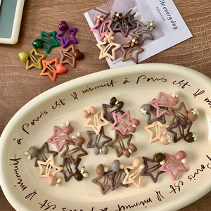 Cute Star Hair Clips For Kids Girls Alloy Star BB Clips With Rabbit Strawberry Flower Charms Sweet Hair Accessories