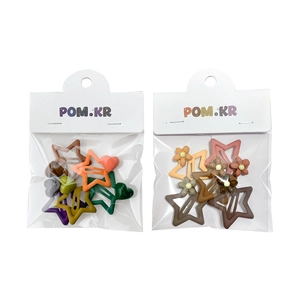 Cute star and fruit shape hair clips set with colorful BB clips for girls in retail pack