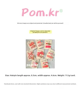 Detailed dimensions of pink fabric bow hair clips for kids showing size and weight