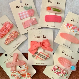 Sweet Korean Style Fabric Bow Hair Clip Set For Girls Floral Sequin Butterfly Hair Accessories Embroidery Hairpin For Toddlers