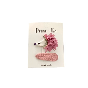 Set de barrettes à fleurs roses avec hérisson et épingles tissées pour filles