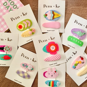 Handgefertigte Filz Stoff Haarklammern Für Kinder Süße Cartoon Tier Blumen Muster Entenschnabel Clips Für Baby Mädchen Kleinkind Haarnadeln