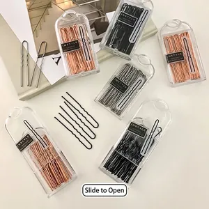 Minimalist Alloy Wavy U-Shaped Hairpins For Bun Hair Styling Decorative Hair Clips For Women Kids Daily Accessories