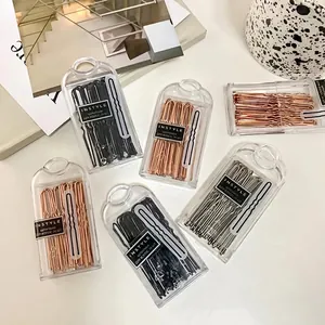 U-shaped hair pins in multiple colors 24 pcs per box for professional hairstyling