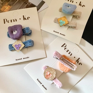 Set di fermagli per capelli a forma di orso di peluche fatti a mano con paillettes per bimba
