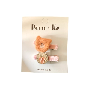 Set mollette per capelli con orsetto di peluche per bimbe con paillettes scintillanti