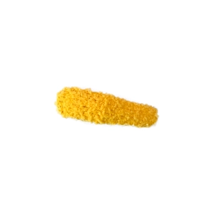 Chic yellow sherpa fleece oval hair clip for women with soft fluffy texture design