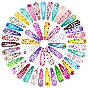 Alloy Printed Snap Hair Clips Korean Style Handmade Water Drop BB Clips For Kids Colorful Sweet Cartoon Fruit Hairpins Accessories