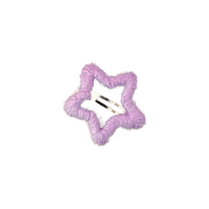 Dolce fermaglio per capelli a stella in lana viola per donna dallo stile minimalista