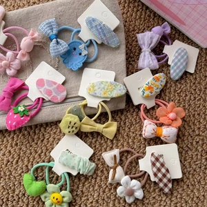 Lot de 3 chouchous mignons avec fleurs et nœuds pour filles aux tons macaron variés