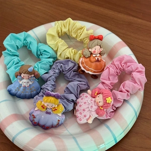 Chouchous pour Enfants Dessin Animé Princesse Mignons Personnages en Résine Élastiques à Cheveux en Plastique pour Filles Accessoires