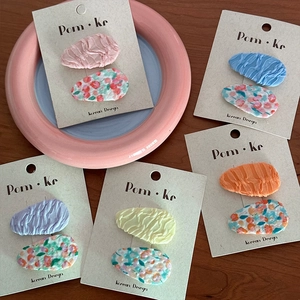Set di fermagli per capelli in tessuto a fiori e colori solidi in varie tonalità