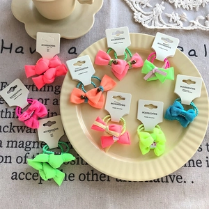 Élastiques à Cheveux Mignons en Tissu avec Nœud Papillon pour Enfants Filles Nœud Papillon Fait Main Scrunchies Élastiques Accessoires Cheveux