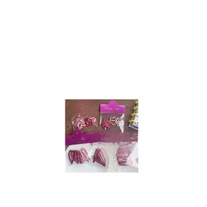 Détails de barrettes roses en forme d'étoile et de cœur pailletées pour filles