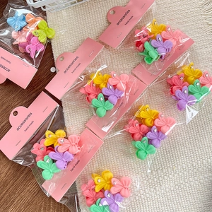 Mini butterfly hair clips with matte finish and silver star detail in mixed colors