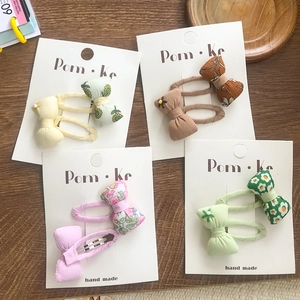 Set di fermagli per capelli a fiocco floreale fatti a mano per bambine su legno